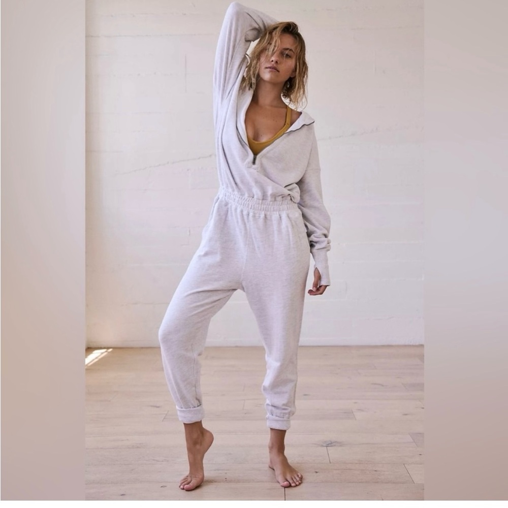 Free People Light Gray Jumpsuit small